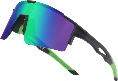 Vista 11 de DUCO Non Polarized Sports Sunglasses UV400 Running Shades DC0032 01-negro-negro-gris