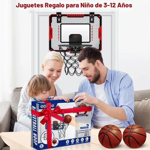 Vista 7 de OCHIDO Mini Basketball Hoop, Indoor Basketball Hoop for Kids Age 5-10 Aro de baloncesto interior azul