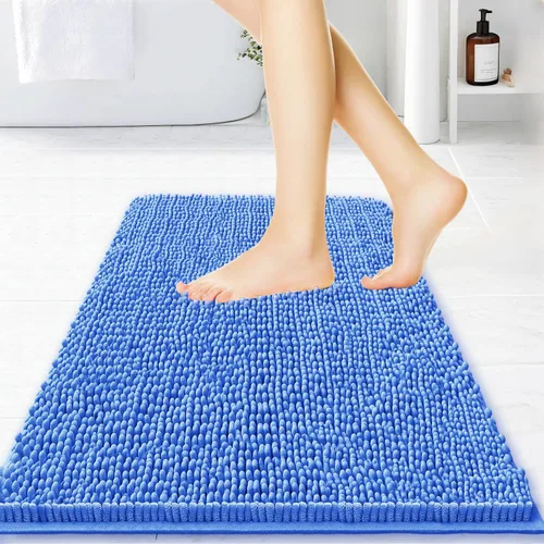 Vista 10 de BOANKODU Alfombras de Baño 47x17, Alfombras de Baño Extra Suaves y Absorbentes de Chenilla, Respaldo de PVC de Secado Rápido, Alfombras de Baño
