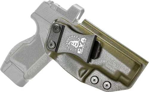 Vista 73 de CYA Supply Co. Funda para llevar armas dentro del cinturón, lista para ópticos (verde OD) IWB, para llevar armas ocultas, dentro de la cintura