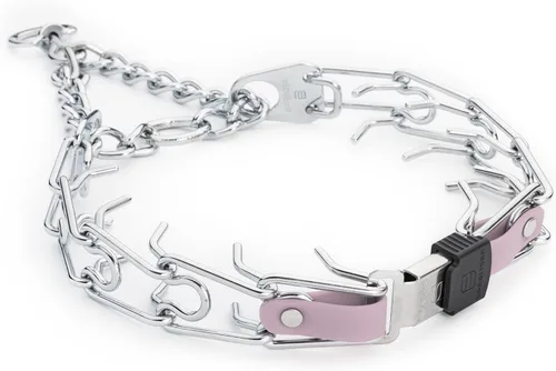 Vista 43 de Collar de perro de acero cromado Herm Sprenger para perros pequeños con hebilla de liberación rápida ClicLock y inserto de Biothane Collar de punta