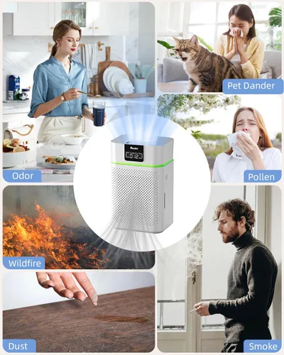 Vista 8 de Air Purifier for Home Large Room, VEWIOR HEPA Air Purifier Bedroom Cover up to 1800ft² with Essential Diffuser, AUTO Mode, Sleep Mode, Timer, Lock
