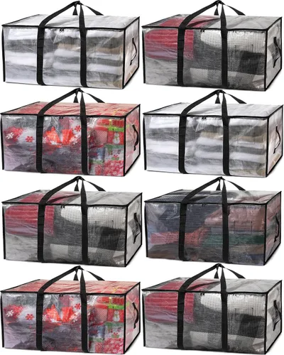 Vista 8 de ClearSpace Bolsas de mudanza resistentes o bolsas de almacenamiento – Contenedores de almacenamiento negros con tapas, cajas de mudanza grandes