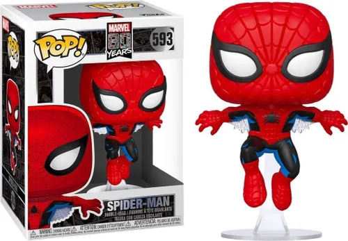 Vista 2 de Spider-man POP Marvel: 80th - First Appearance Funko Pop! Figura de vinilo (con funda protectora compatible con Pop Box), multicolor, 3.75 pulgadas
