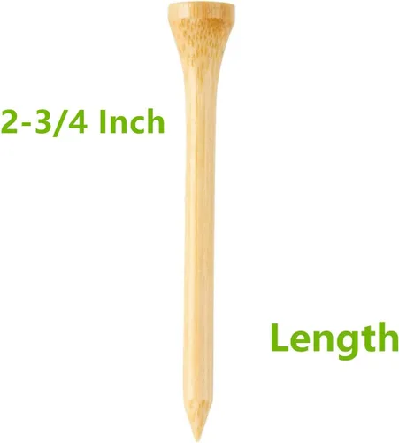 Vista 2 de 250 or 18 Pcs Professional Bamboo Golf Tees 2-3/4 Inch or 3-1/4 Inch - Stronger Than Wooden Golf Tee Biodegradable & Less Friction