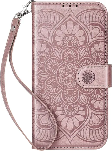 Vista 11 de Funda tipo cartera para iPhone 13, [bloqueo RFID] con 3 ranuras para tarjetas con ranura para tarjeta de crédito, cubierta protectora magnética