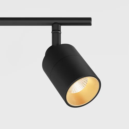 Vista 5 de Shura Luz de Riel Negra de 3 Luces con Cabezales Ajustables, Bombillas LED Integradas, Kit de Iluminación de Riel de 2 pies, Luz de Techo, 3000K