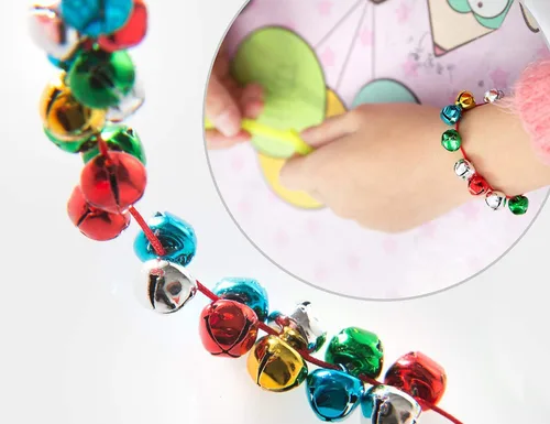 Vista 6 de 300 cascabeles con caja de almacenamiento, mini campanas pequeñas, campanas de manualidades, campanas de bricolaje para corona, Navidad, decoración