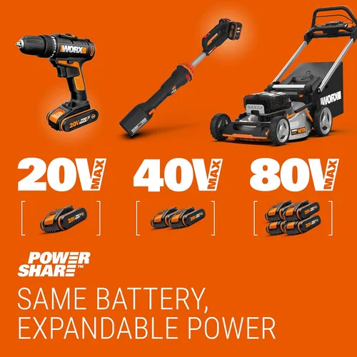 Vista 7 de WORX WX696.9 Herramienta multifunción de batería - Herramienta eléctrica de 20 V para cortar, aserrar, moler y más - Sin batería y cargador