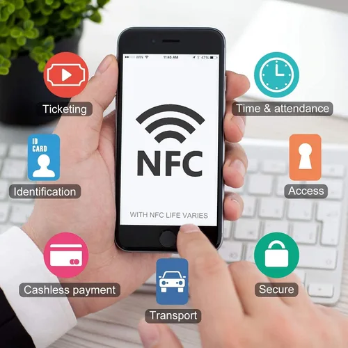 Vista 5 de Paquete de 100 tarjetas NFC ntag215 de 0.984in, tarjetas NFC redondas de 0.98 pulgadas, calcomanías NFC 100% compatibles con Amiibo y TagMo-Timeskey