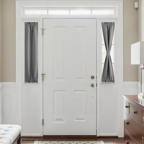 Vista 22 de NICETOWN Cortinas 100% opacas para puerta francesa, cortinas de privacidad para ventana, persianas de oscurecimiento de habitación de 25 x 64