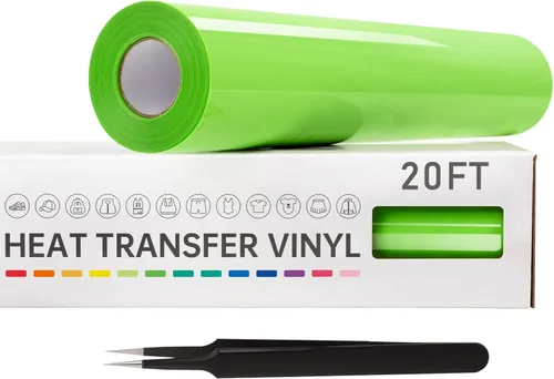 Vista 11 de VinylRus Vinilo de transferencia de calor, rollo de vinilo para planchar, 12 pulgadas x 20 pies, color azul cielo para camisas, vinilo HTV