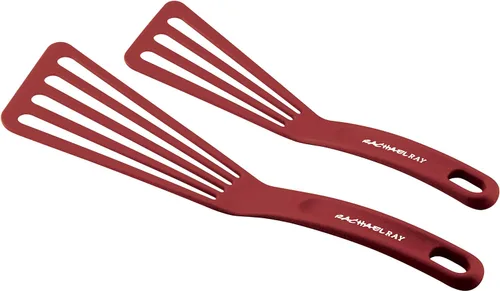 Vista 7 de Rachael Ray KitchenTools and Gadgets - Utensilios de cocina de nailon, espátula, espátula, torneros de pescado, 2 piezas, color rojo