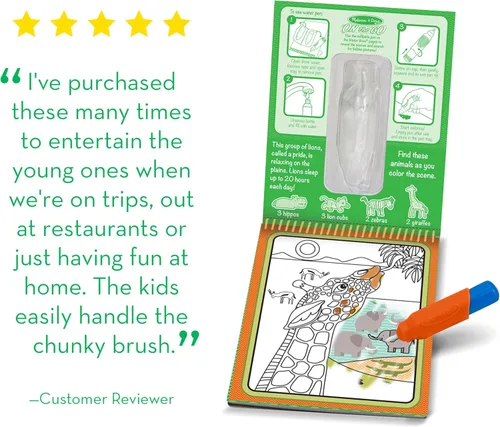 Vista 6 de Melissa & Doug Water Wow! - Paquete de almohadillas de revelación de agua, granja, safari y bajo el mar