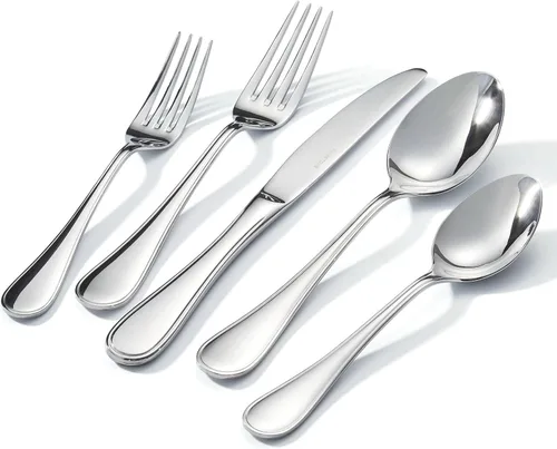 Vista 12 de KINGSTONE Juego de cubiertos de lágrima de 40 piezas para 8, juego de cubiertos de acero inoxidable 18/10, juego de cubiertos de diseño moderno