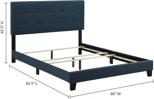 Vista 3 de Modway MOD-6000-WHI Amira - Cama tapizada de tela, color blanco