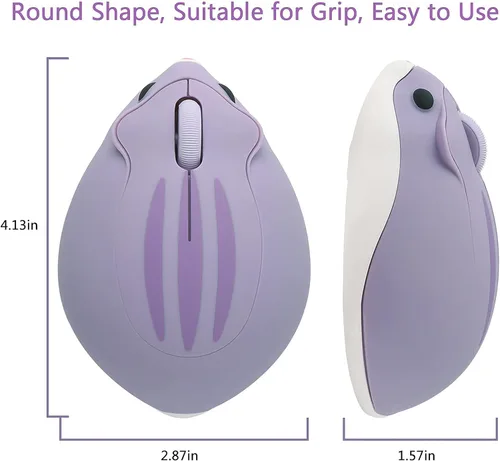 Vista 9 de Ratón inalámbrico con forma de hámster con forma de hámster, portátil de 1200 DPI USB inalámbrico para PC, Mac, computadora portátil, regalo