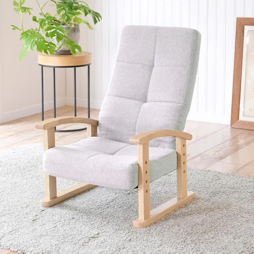 Vista 9 de Yamazen WSZ-53 (SBE/NA) Compact Chair with Armrests, Height Adjustment (2 Levels), Easy to Sit, High Seat Chair Width 20.9 x Depth 19.5 x Height