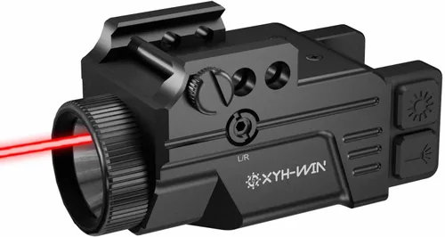 Vista 8 de Combo láser de luz de 600 lúmenes con función estroboscópica, mira láser azul de carcasa de aluminio y luz de arma para pistola se adapta a riel