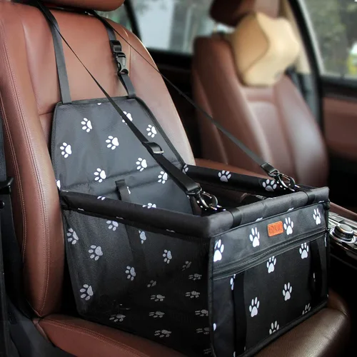 BYGD Asiento elevador para mascotas, con barra de apoyo mejorada, cesta de coche transpirable y plegable para mascotas, asiento portátil para