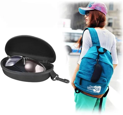 Vista 4 de portátil impermeable gafas de sol caso cremallera caja de Shell duro con clip