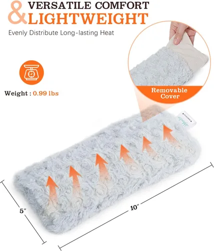 Vista 3 de Almohadilla térmica pequeña, almohadilla térmica apta para microondas para cuello y hombros, calambres, alivio del dolor de espalda, almohadilla
