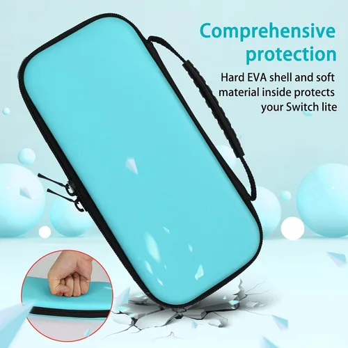 Vista 2 de TIKOdirect Carrying Case for Nintendo Switch lite, Pink Shockproof Portable Travel Bag with Large Storage, Glitter Galaxy case, Screen Protectors