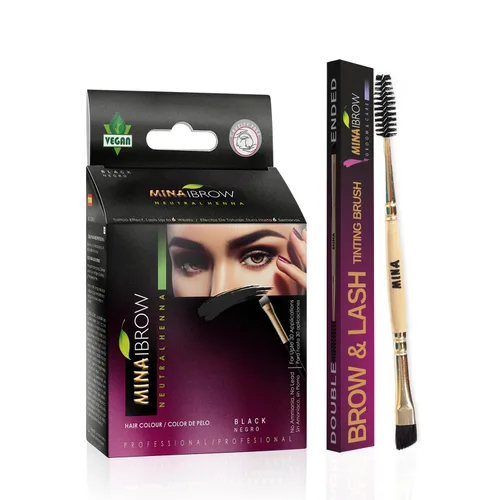 Vista 37 de Kit de tinte para cabello instantáneo MinaiBrow marrón claro 100% cobertura de canas hasta 30 aplicaciones, polvo de tinte natural con agua