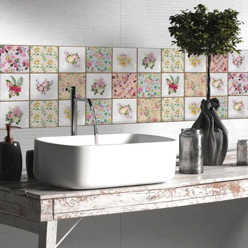 Vista 3 de Alwayspon Adhesivo de vinilo autoadhesivo para despegar y pegar, azulejos de pared autoadhesivos para cocina, baño, 6 x 6 pulgadas, 10