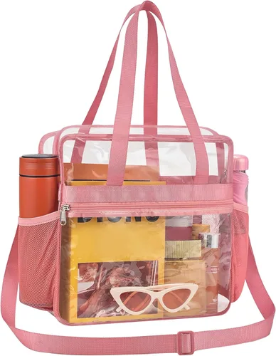 Vista 11 de Lyingflat Bolsa transparente para eventos de estadio - 12x6x12, bolsa de deporte transparente con correas reforzadas para el hombro