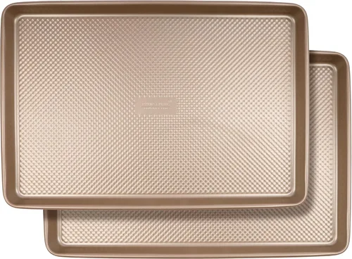 Vista 19 de David Burke Molde para hornear estriado de 9" - Molde para pasteles Bundt de acero al carbono - Bronce