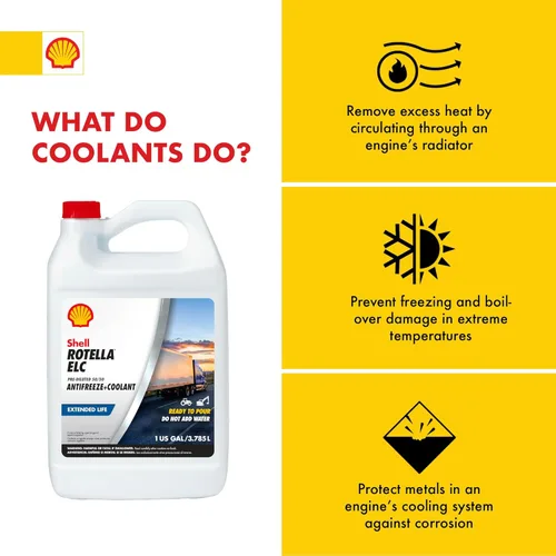 Vista 3 de Shell Rotella Extended Life ELC Anticongelante + Refrigerante, Predilluido 50/50 (1 Galón, Paquete Individual)