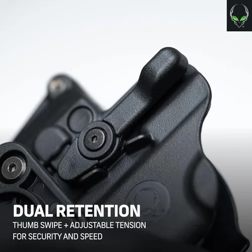Vista 3 de Alien Gear Rapid Force - Funda OWB de nivel 2 – Deslizador de cinturón de bloqueo – Mano derecha – Compatible con modelos Sig Sauer y Glock – Sin