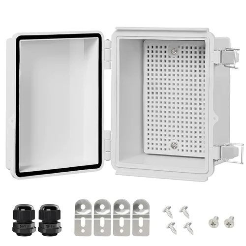 Vista 32 de LeMotech Caja Eléctrica, IP67 Impermeable con Bisagras Cubierta Transparente Pestillo de Acero Inoxidable Caja de Conexiones, Carcasa Eléctrica