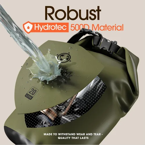 Vista 19 de Earth Pak Bolsa Seca Impermeable - Mochila Impermeable de Cierre Enrollable Superior Mantiene el Equipo Seco para Kayak con Funda Impermeable