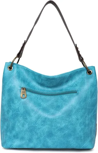 Vista 8 de Montana West Bolsos y bolsos Hobo para mujer de cuero vegano con asa superior con cremallera