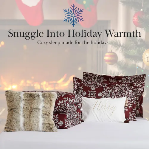 Vista 3 de Southshore Fine Living, Inc. - Juego de ropa de cama de Navidad de 4 piezas, juego de edredón de Navidad individual/individual XL, edredón
