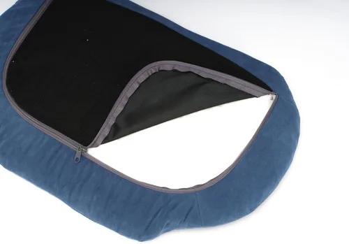 Vista 8 de HomSof Cama elevada para perros y gatos de 26.38 pulgadas, sofá para mascotas con patas de madera maciza y respaldo de madera doblada con cojín