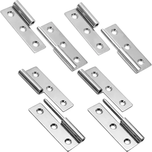Vista 7 de Bonsicoky 2 bisagras de acero inoxidable para levantar la izquierda, bisagras de bandera pequeñas desmontables de 3 pulgadas con tornillos