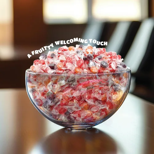 Vista 4 de Fruit Drops Hard Candy - Paquete a granel de 2 libras (alrededor de 180 unidades) - Sabores surtidos - Envueltos individualmente