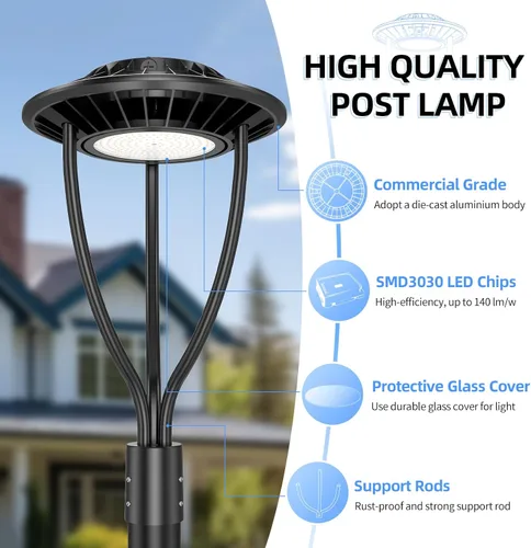 Vista 5 de Luces LED para poste superior con fotocélula, 8700LM, 60W 48W 36W ajustable