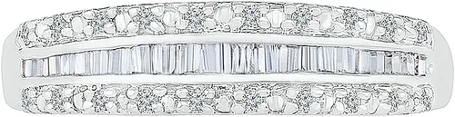 Vista 2 de DGOLD - Anillo de moda de oro blanco de 10 quilates y diamante redondo (14 cttw), Oro blanco, oro, blanco, metal, Diamante