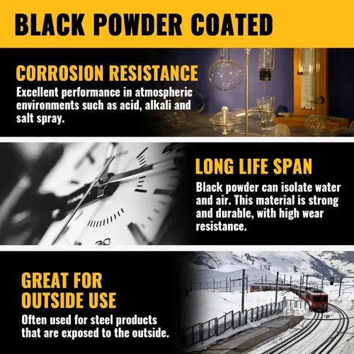 Vista 4 de VIVIDA Abrazaderas de riel extremo de 1-58 pulgadas, accesorios de valla de eslabones de cadena negra, abrazaderas de tubo en T de panel para tubo