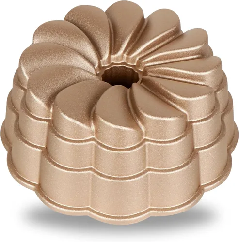 Vista 11 de Baker's Secret Antiadherente para molde estriado para tartas, moldes para hornear pasteles de aluminio fundido a presión resistente, revestimiento