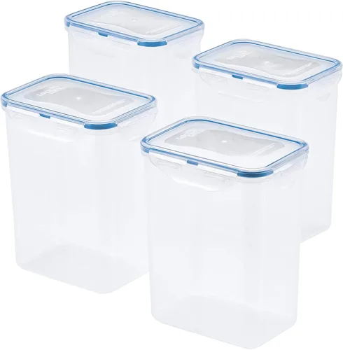 Vista 9 de LocknLock Easy Essentials - Juego de recipientes de almacenamiento de alimentos de despensa, rectangular, sin bisfenol A y aptos para lavavajillas