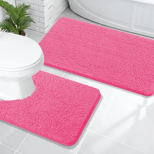 Vista 142 de OLANLY Juego de 2 alfombras de baño de felpilla suave y absorbente, antideslizantes, de secado rápido, lavables a máquina, accesorios de decoración