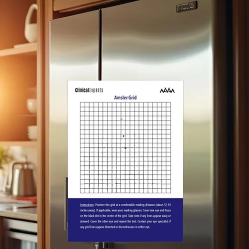 Vista 3 de Amsler - Rejilla ocular con parte trasera magnética, herramienta de detección diaria de visión para pacientes con degeneración macular y glaucoma