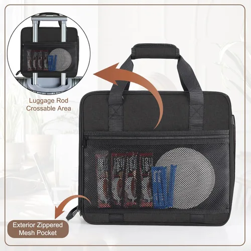 Vista 6 de Anitor Bolsa de viaje portátil para cafetera de transporte Keurig K-Mini/K-Mini Plus/K-Express, bolsa de viaje para máquina de café de una sola Negro