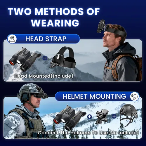Vista 4 de Gafas de visión nocturna - Binoculares recargables montados en la cabeza