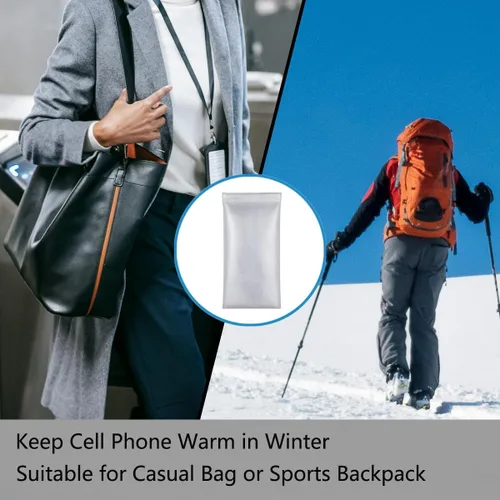 Vista 3 de TRIUMPH VISION Funda de teléfono para teléfono celular, de piel sintética, térmica, grande, suave, para teléfono inteligente, color plateado